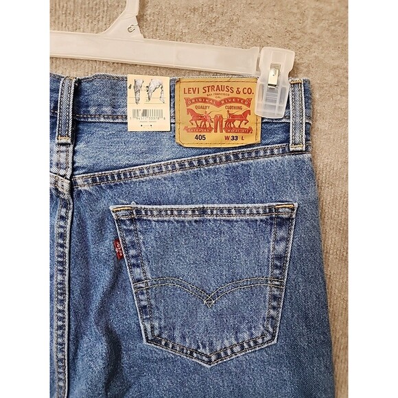 Levis 405 Shorts Mens 33 Blue Medium Wash Standard Fit 100% Cotton NEW - Picture 6 of 9